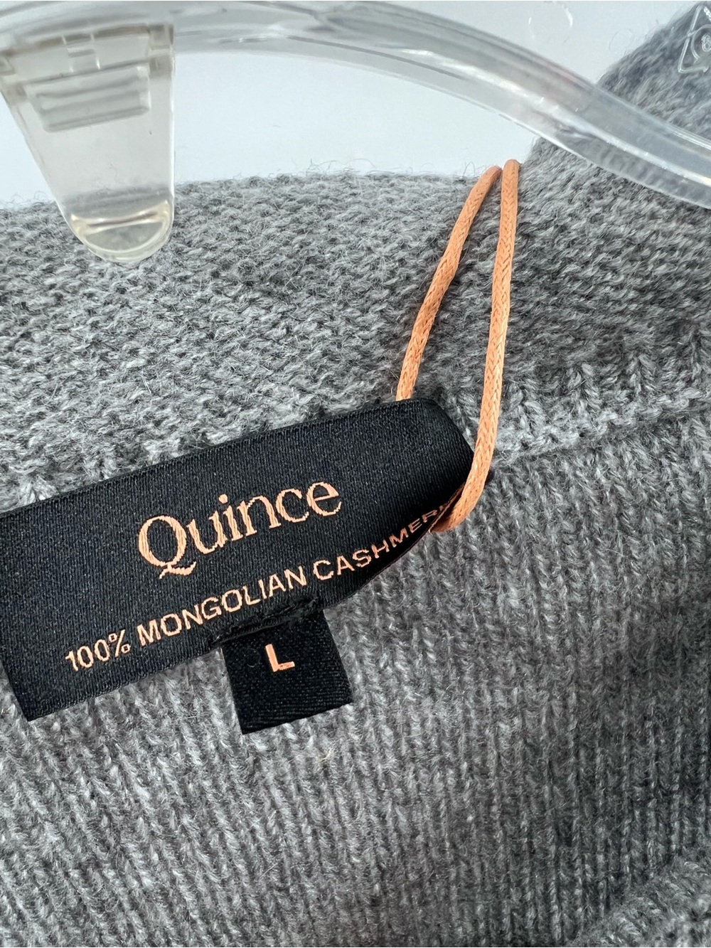 Quince Mongolian Cashmere Funnel Neck Sweater in Heather Grey, size Large. - Picture 4 of 13